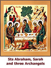 Pr Abraham and Pr Sarah and three Archangels-icon